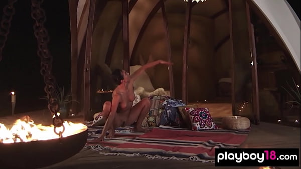 Play MP4 - Flexible MILF yoga instructors Daniella Smith nude workout at night outdoor