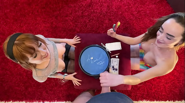 Handjob Challenge With Hottest Brunette Alice And Her Slutty Sexy Redhead Slim Fit Girlfriend Bff Lilly For More Cumshot And Cum In A Glass Bottle To Win thumbnail