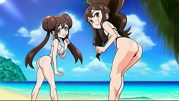 Nonton Hot Sex On The Nudist Beach With Two Horny Babe - Animation thumbnail