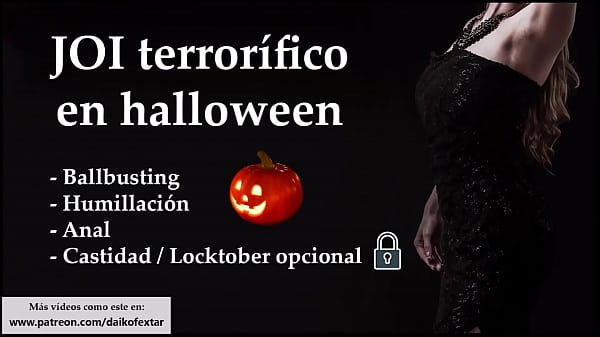 Halloween para ballbusting castidad un joi de miedo