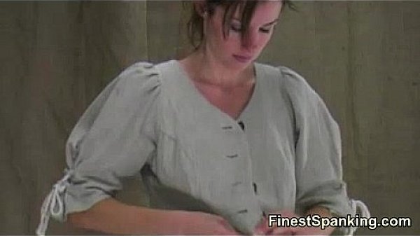 Blonde mistress spanks a gal 