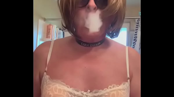 CD Nikki smoking in sexy white bra