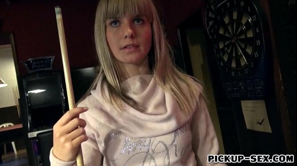 Sexy blonde Eurobabe Mikayla pounded inbilliards alley