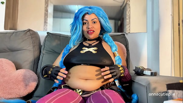 Jinx cosplay eating fetish &ndash; belly sounds burps and vore fantasy