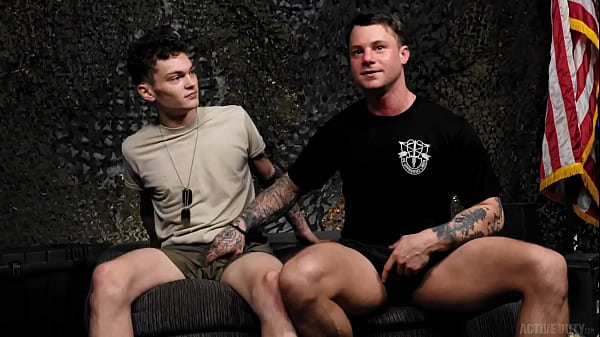 Play MP4 - Abbie Twink Licks Up Beefy Soldier Load - Jason Windsor&comma; Tyler James - FULL SCENE - ActiveDuty