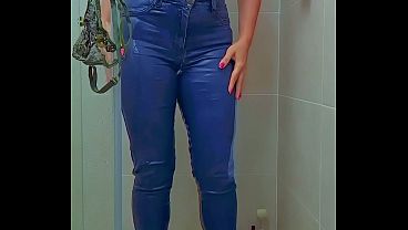 Wet & playful shower curvy latina with magic tricks