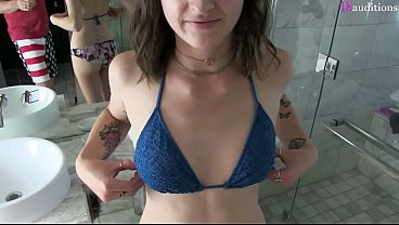 Nonton Scene #18-18 Real Creampie Amateur 19yo Teen Brunette For 18auditions On Jay Bank Presents #18-18 thumbnail