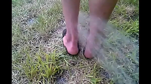 Wife cools_off her_hot feet