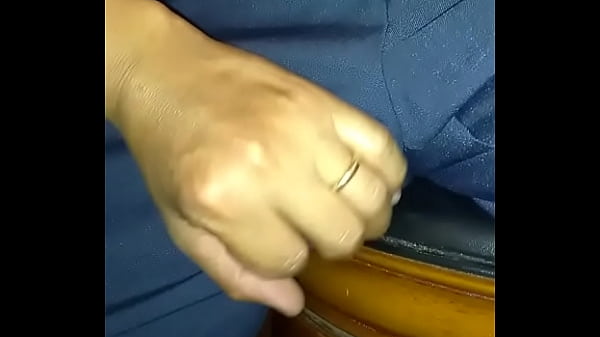 Caressing my love's big balls. 