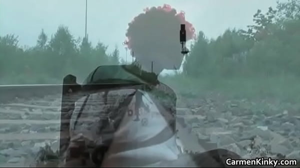 Kinkybrunette hoe with big juggs tied