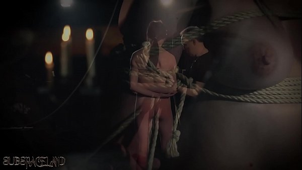 Rope bondage teen slapped andpunished in sensual BDSMtraining