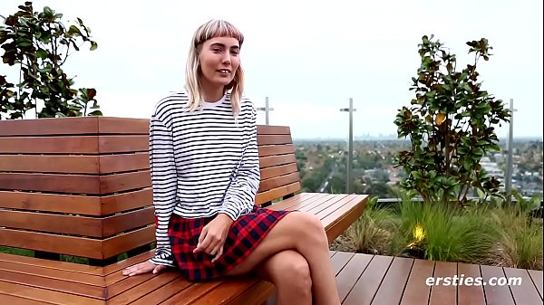 Rubbing Her Hairy Pussy with the Curtains Wide_Open