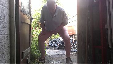 Old man pisses
