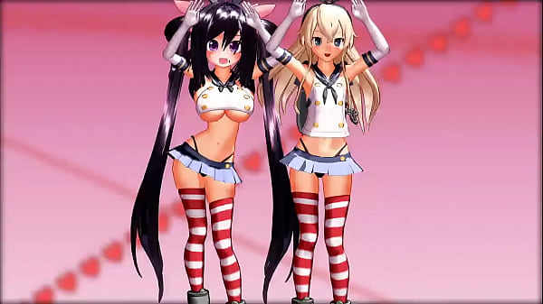 Nonton Hot Anime Blonde Mmd Shimakaze Doing Some Dance With Ariane!!! Short Video thumbnail