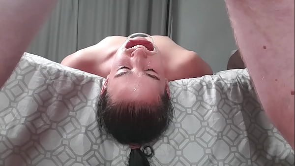 Play MP4 - Upside down piss loving whore laying face down from bed swallows piss in two non identical camera angles