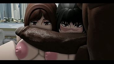 Getting my dick &quot_Healed&quot_ by two slutty girls in Roblox