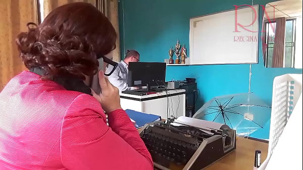 ENF Office domination Boss fucks secretary while she is on the phone. Blowjob in office 