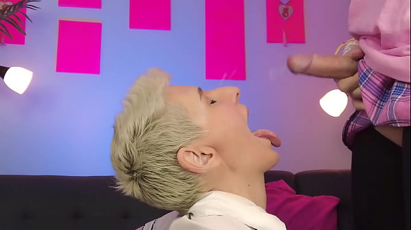 Girl lick_chastityfemboy_balls and sniffshis balls before epic facial