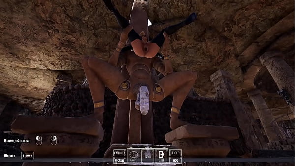 A mysterious statue in a cave turned lara around and made a new cave out of her butt 3d hentai animation game 