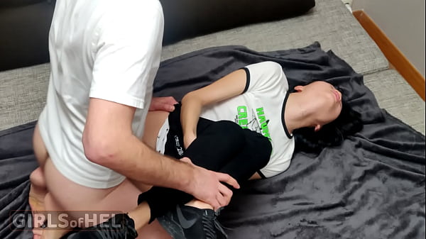 Jeans Fetish - Submissive Teen On Her Knees And Ready To Be Fucked In Her Black Jeans thumbnail