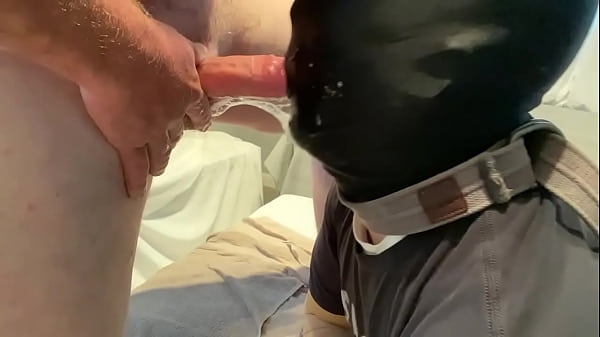 Sissy cocksucker earning a birthday load from his alpha_master