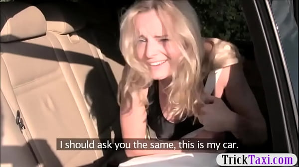 Tight blonde babe railed by pervert driver in public 