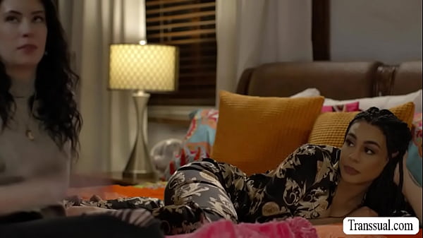 Latina TS licks and fucks stepsis pussy