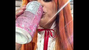 Fart explosion after cosplay con stuffing bloated belly and toilet farts