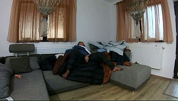 Masturbation in fluffy down jackets & long coats with dirty talk 