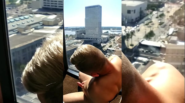 Fag Boy James Maxxwell Jacks Off, Displays His Manpussy And Spurts Cum For The Rooftop Workers Outside thumbnail