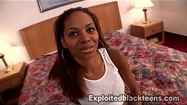 Amateur ebony babe w nice tits in 1st time black teen video
