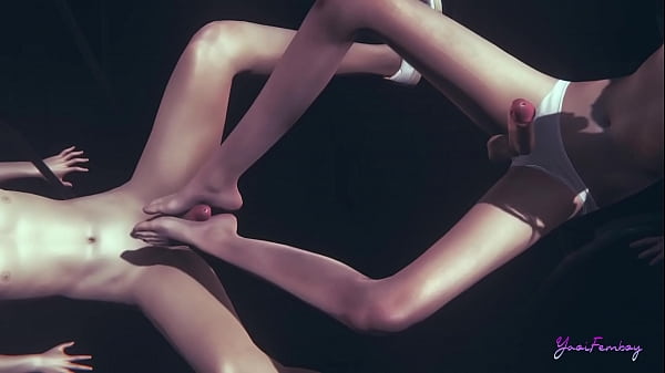 Vocaloid Yaoi Femboy - Len Hard Sex. Handjob, Blowjob, footjob and fucked with creampie 