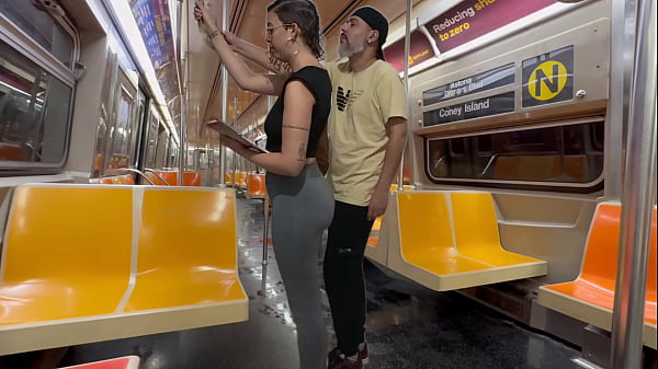 Play MP4 - Student girl gets cum on New York subway train&period;