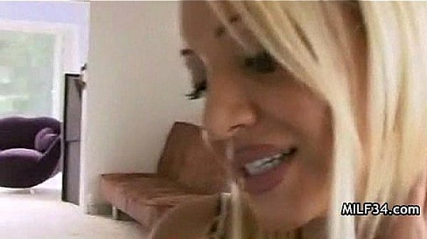 Big-breated horny milf's bedroom seduction 