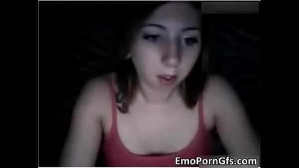 Slutty emo chick in sexy red lingerie