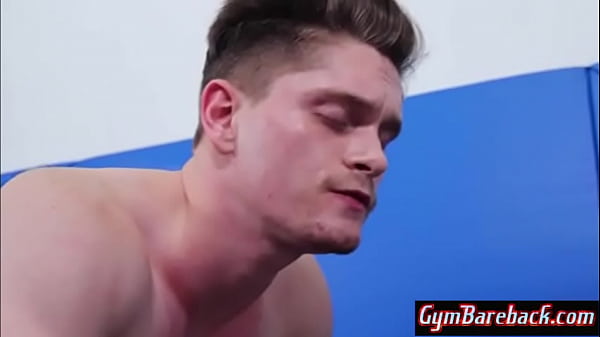 Wreslters bareback in the Gym 