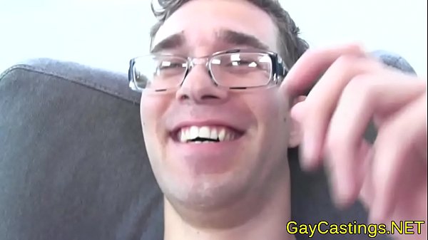 Gaycastings nerdy hunk gets facialized 
