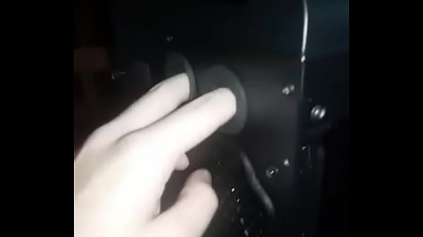 Sexy man fingers his computer