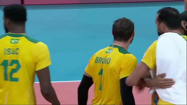 Wallace fudendo a argentina sem cuspe no jogo de v&ocirc;lei nas olimp&iacute;ada 3x2 