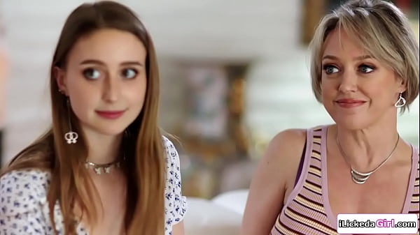 Lesbian teen and busty bff having a threesome with stepmom 