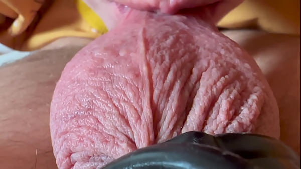 Play MP4 - Balls Sucking in Silicon Holder two in mouth and more with Cum on my mouth