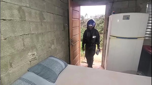 The Mercado Livre Delivery Guy Greeted Me Wearing Only A Towel. The Guy Got Really Turned On When I Took Off The Towel And He Saw My Black Cock. thumbnail