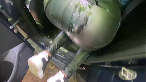 Play MP4 - Car fuck with Huge Boobs gf and Cumshot on her Leather Pants Ass - Cock2squirt