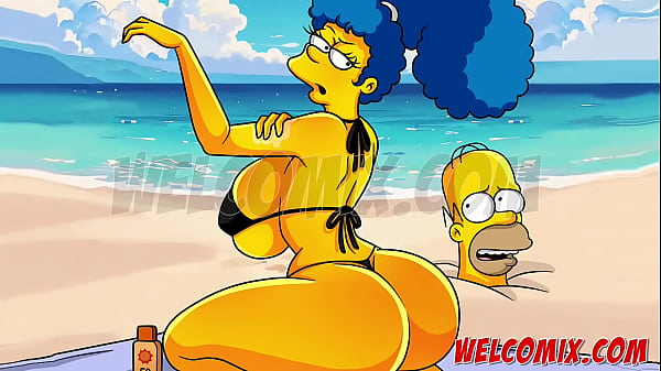 Two Guys Fucking His Wife On The Beach! The Simptoons, Simpsons Porn thumbnail