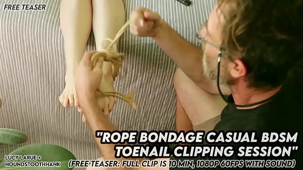 Rope bondage casual bdsm toenail clipping session 