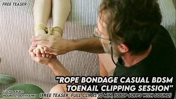 Rope bondage casual bdsm toenail clipping session 