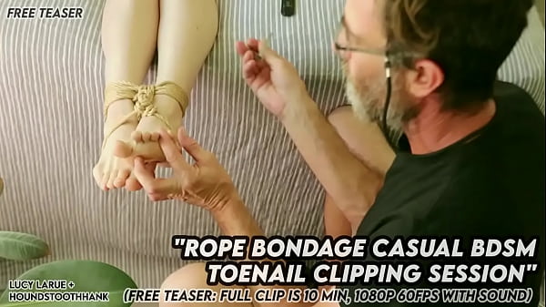 Rope bondage casual bdsm toenail clipping session 