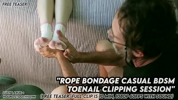 Rope bondage casual bdsm toenail clipping session