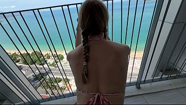 FUCK ME ON THE BALCONY! MY STEP-SISTER DOESN'_T WANT TO CLEAN THE HOUSE, SHE WANTS TO FUCK IN PUBLIC!!! THE NEIGHBORS SEEN US!!!