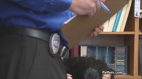 Busty Latina thief gets fucked at the storage_room